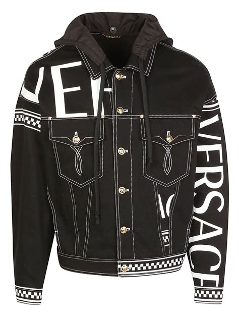 versace red jacket|versace black denim jacket.